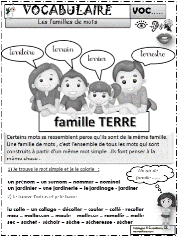 Séquence MOTS de la même FAMILLE CE1 / CE2 • ReCreatisse