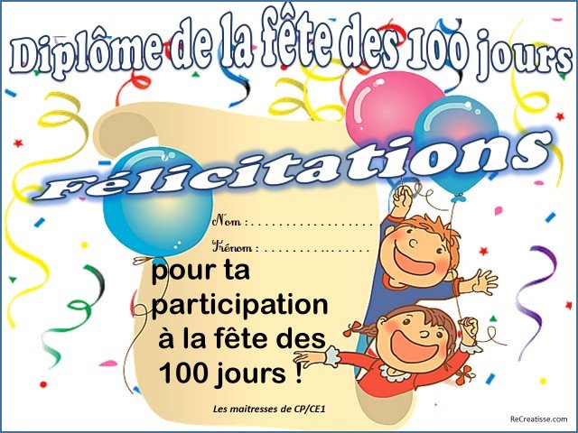 diplome 100 jours