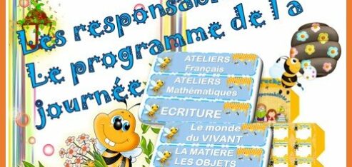 RESPONSABILITES de la CLASSE / PROGRAMME de la journée : Affichage et étiquettes