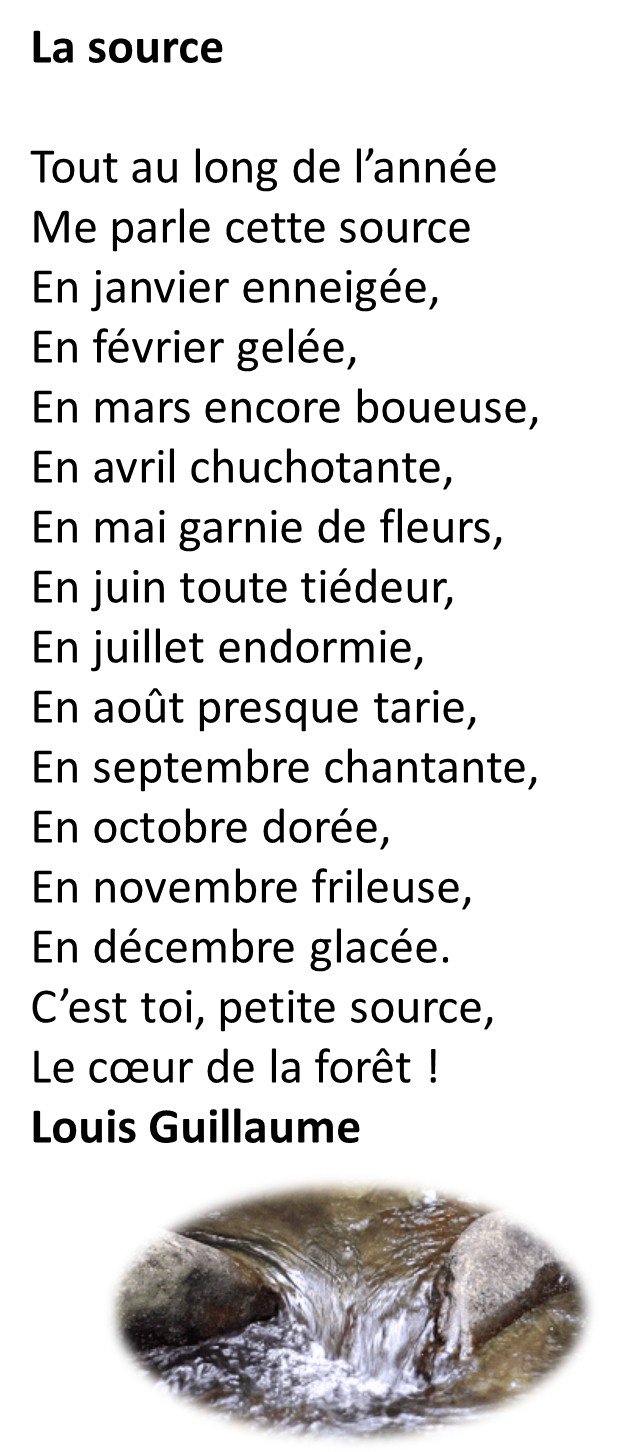 Poesie La Source Louis Guillaume Recreatisse