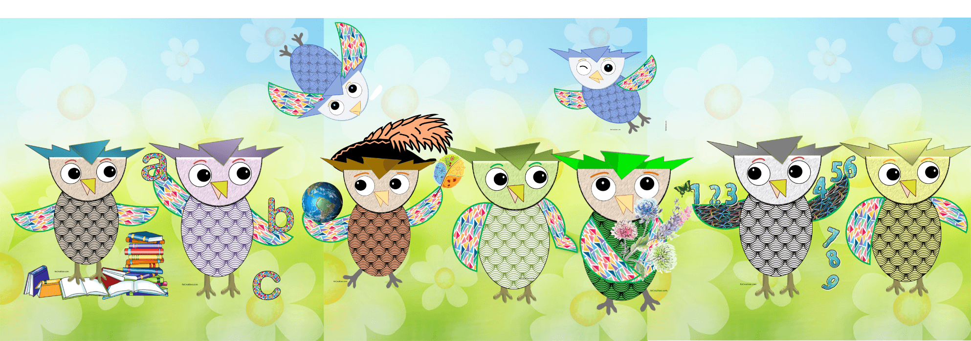 Page De Garde Hibou Cahier Du Jour Ce2 Pages de garde 2018/2019 • ReCreatisse