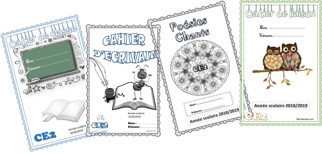Cahier Apprenti Ecrivain Ce2 Page De Garde www.recreatisse.com