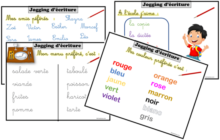 JOGGING D'ECRITURE CE1 • ReCreatisse