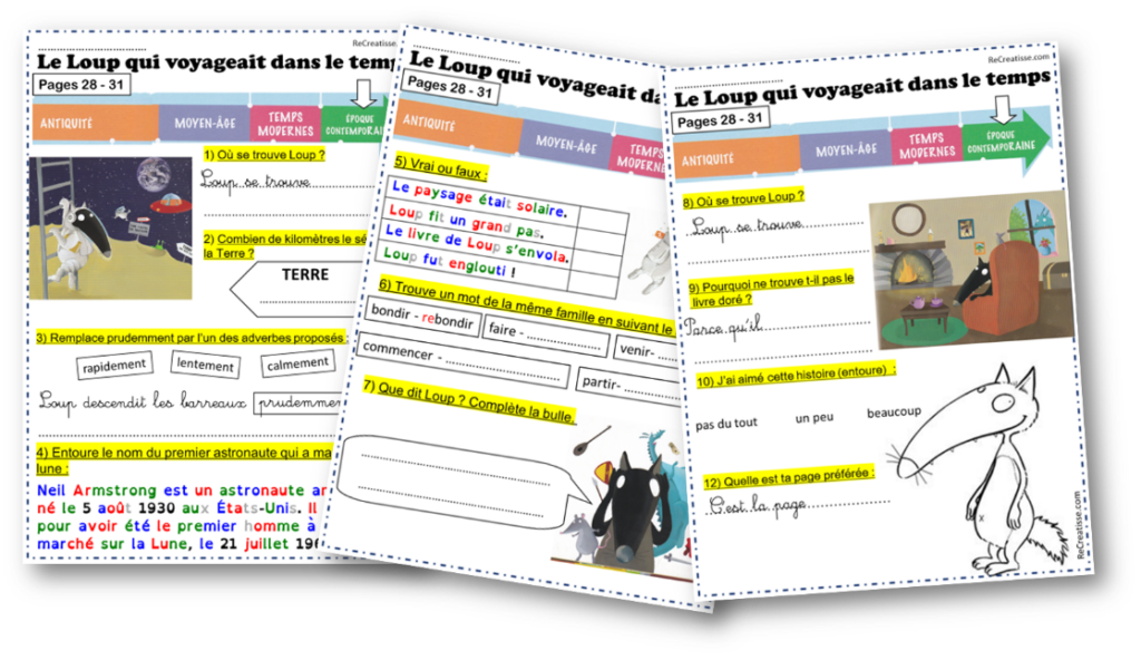 Le Loup Qui Voyageait Dans Le Temps Ce2 Le loup qui voyageait dans le temps • ReCreatisse