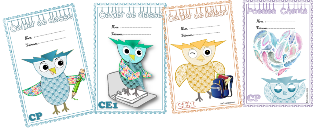Cahier De Classe Page De Garde PAGES de GARDE cycle 2 - 2019/2020 • ReCreatisse