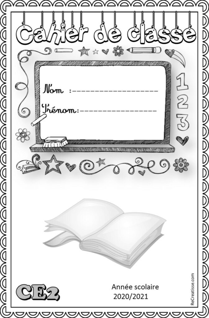 Pages De Garde Cahier Ecoleendanger PAGES DE GARDE 2020/2021 cycles 2 et 3 • ReCreatisse
