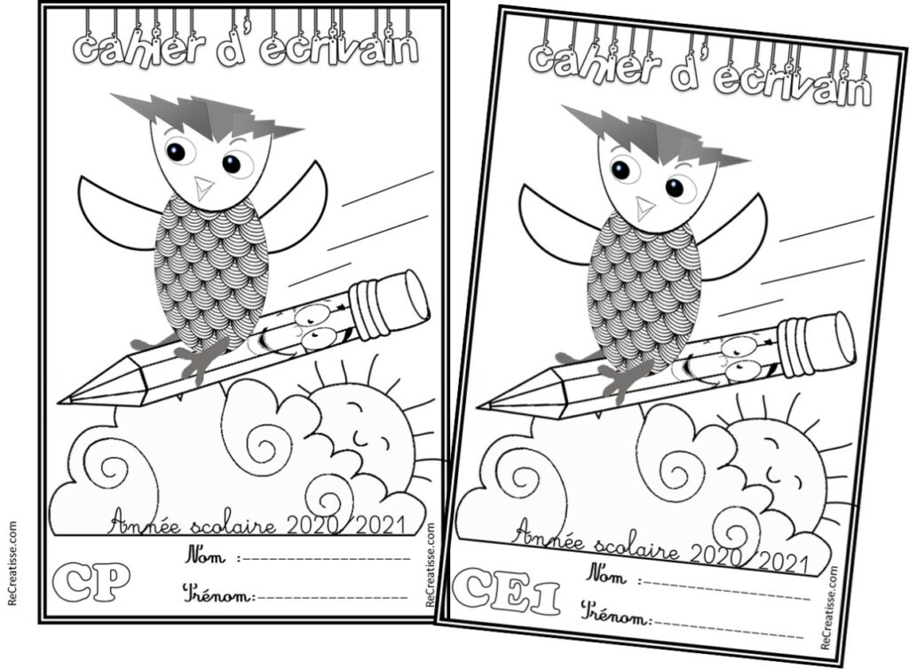 Page De Garde Cahier Français Intercalaires www.recreatisse.com