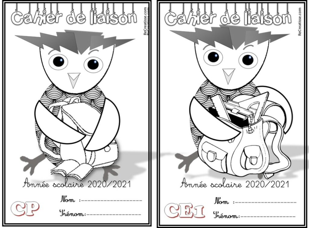 Page De Garde Cahiers De Liaison A Colorier 2017 2018 PAGES DE GARDE 2020/2021 cycles 2 et 3 • ReCreatisse