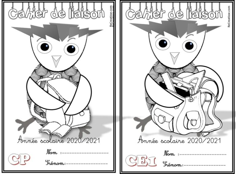 Cahier Brouillon 2020 Page De Garde PAGES DE GARDE 2020/2021 cycles 2 et 3 • ReCreatisse