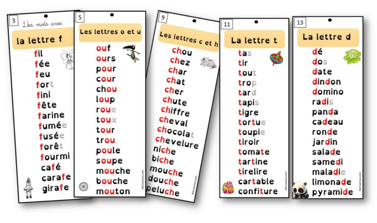 LECTURE  cartes mots • ReCreatisse