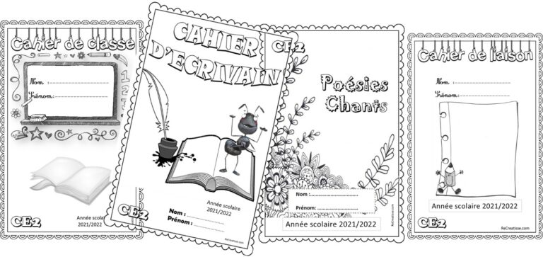 Page De Garde Cahier D Essai Pages de garde 2021 - 2022 • ReCreatisse