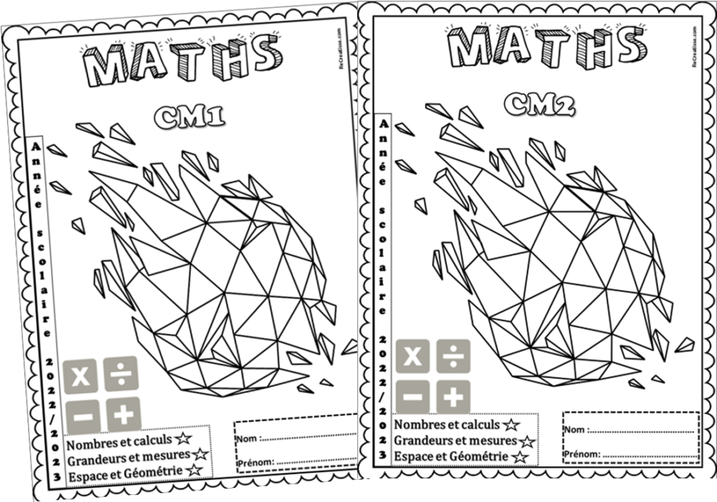 Page De Garde Mathématiques Collège Pages de garde 2022/2023 cycle 3 • ReCreatisse