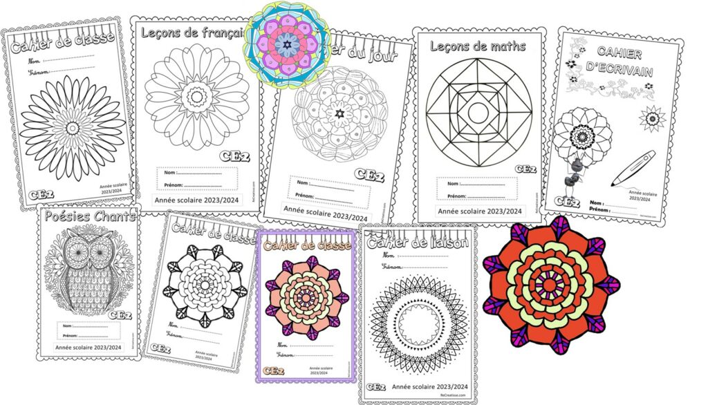 Page De Garde Cahier D'essai Ce2 A5 Pages de garde 2023/2024 cycle 2 • ReCreatisse