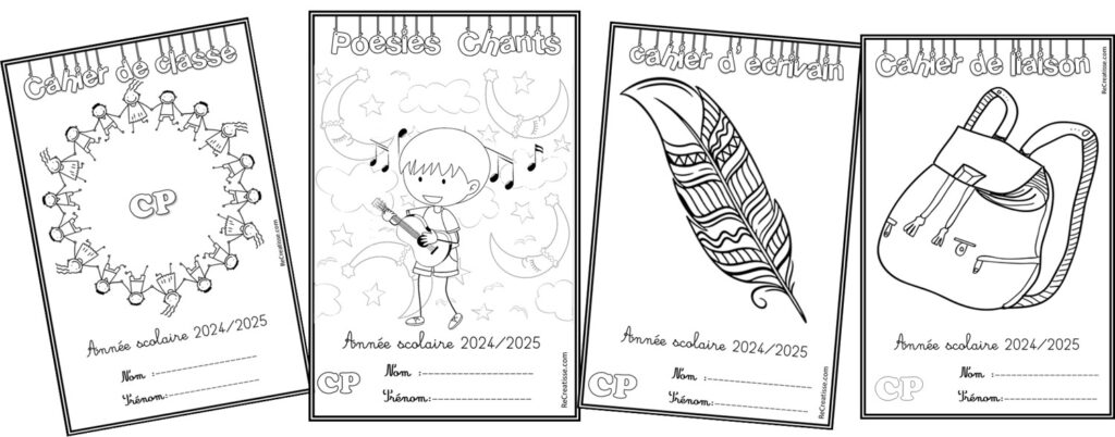 Page De Garde Ce1 209 PAGES de GARDE : CP CE1 CE2 • ReCreatisse