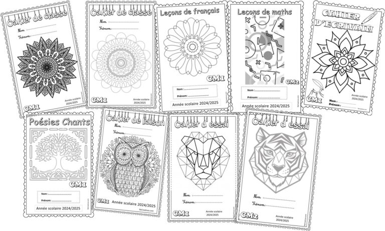 Pages de garde CM1 - CM2 • ReCreatisse