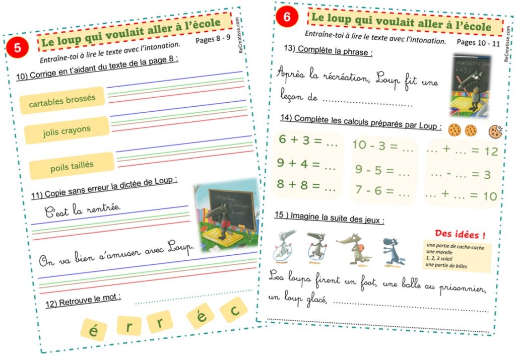 Le loup qui voulait aller à l'école • ReCreatisse