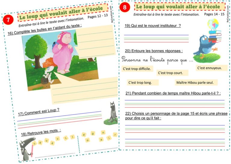 Le loup qui voulait aller à l'école • ReCreatisse