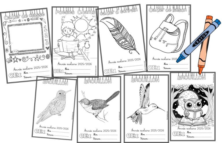Page De Garde Qlm Ce1 Pages de garde CE1/ CE2 : formats étiquettes et pages • ReCreatisse
