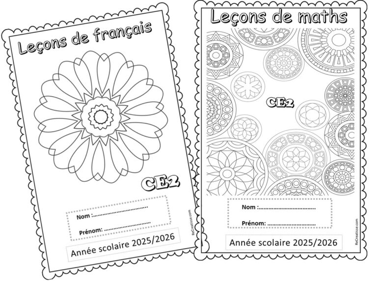 Page De Garde Ce2 Pdf Pages de garde CE1/ CE2 : formats étiquettes et pages • ReCreatisse